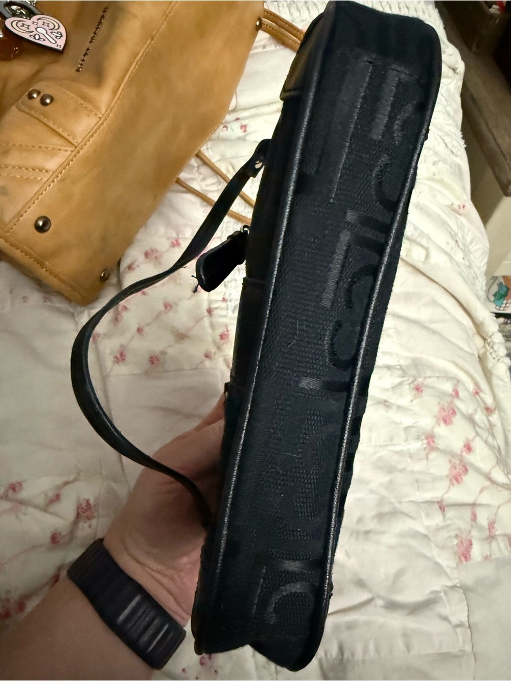 Vintage Liz Claiborne Black Logo Mini Bag/Wristlet - Picture 6 of 6